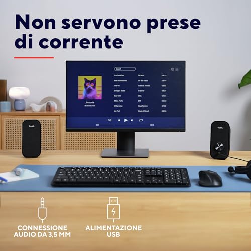 Orada Casse PC USB 2.0 12W (6W RMS), Cassa con Connessione Jack Audio 3.5 mm, Collegamento per Cuffie, Anteriore in Tessuto, Altoparlanti PC per Desktop Computer Portatile Mac, Nero - Casse per PC - Immagine 3