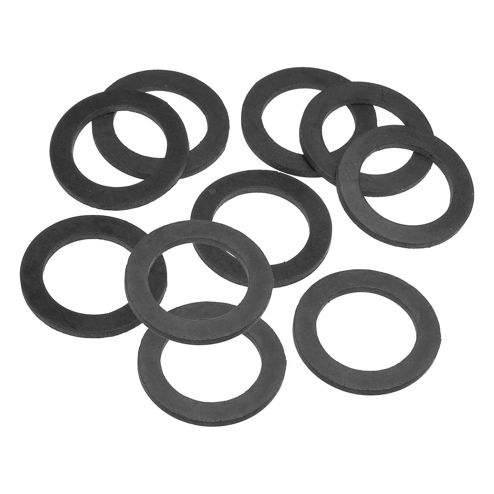 PATIKIL M31 Rubber Flat Washer, 10 Pack 31mm ID 45mm OD 3.5mm Thick Sealing Spacer Gasket Ring for Faucet Pipe Water Hose Fastener Bolt, Black