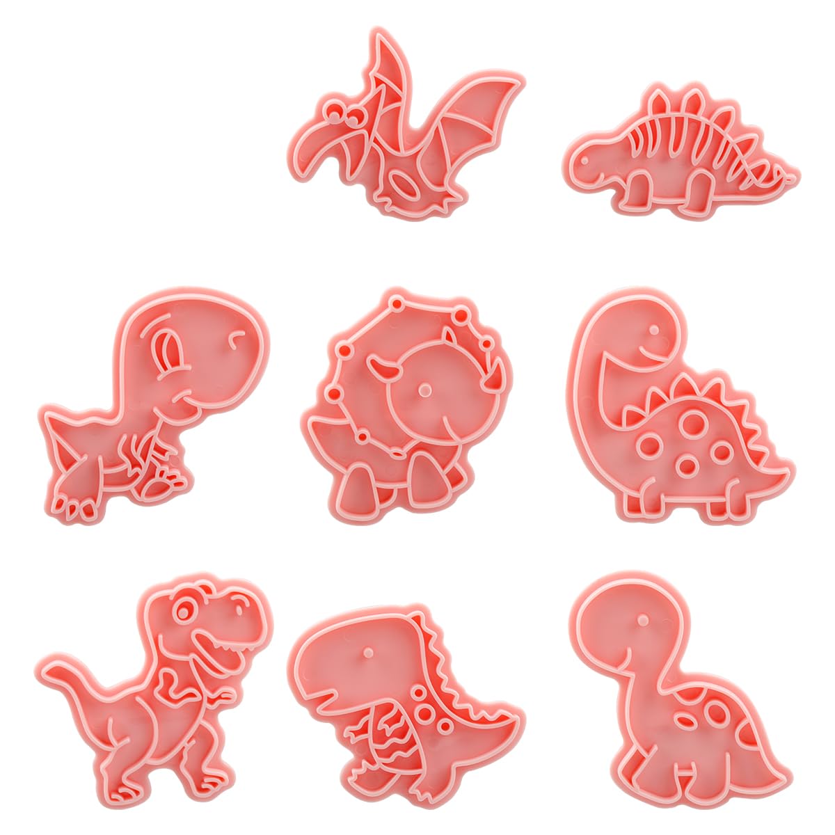 Lotsdonxia 8-Piece Dinosaur Cookie Cutter Set – 3D Dinosaur Shapes for Biscuits, Pastry, and Cake Decorations, Great for Kids’ Birthday Parties