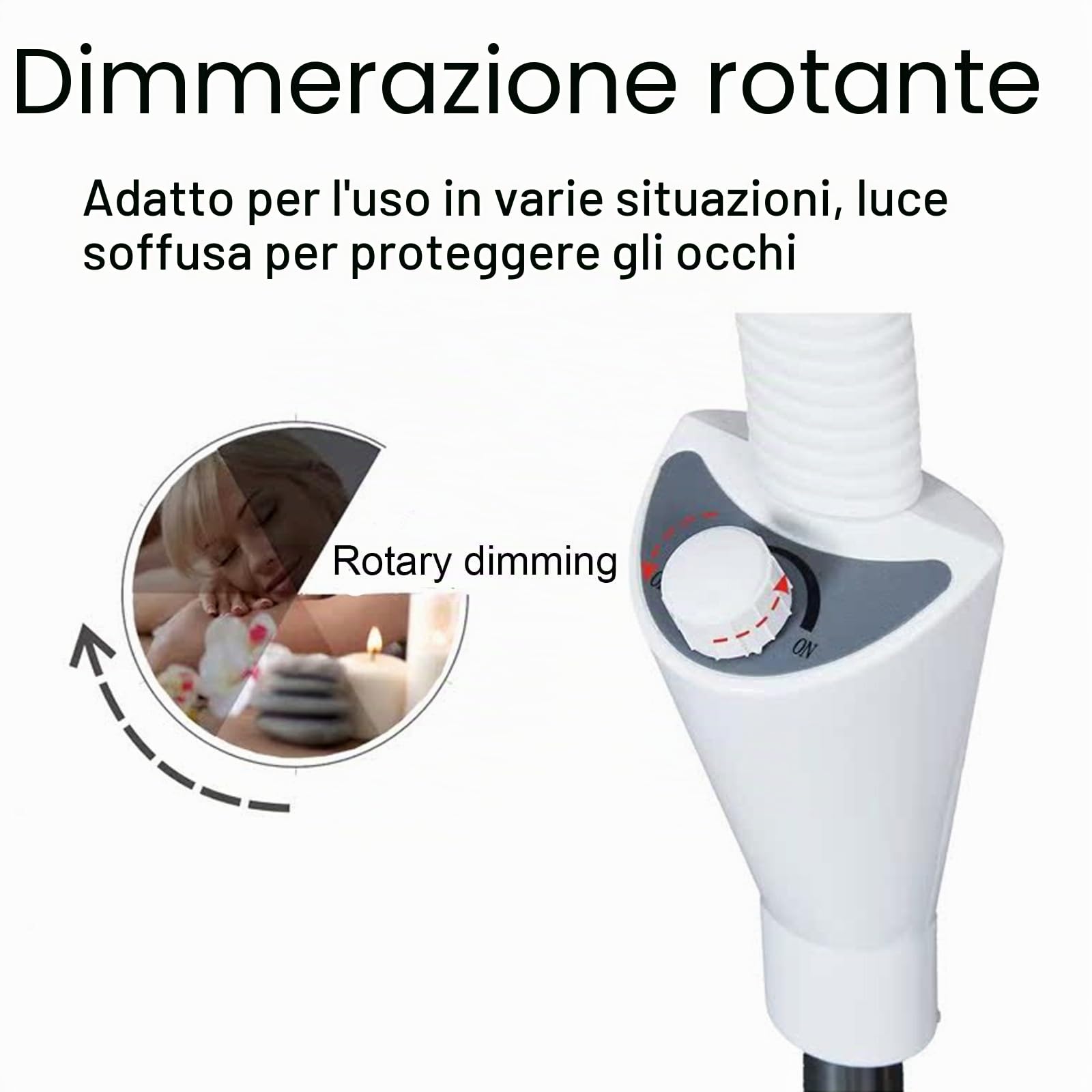 Lampada Medica Senza Ombre con Ingrandimento 8X, Luce LED Chirurgica Mobile Regolabile, 360° Girevole per Studio Dentista Veterinario, Esami Senza Sfarfallio.
