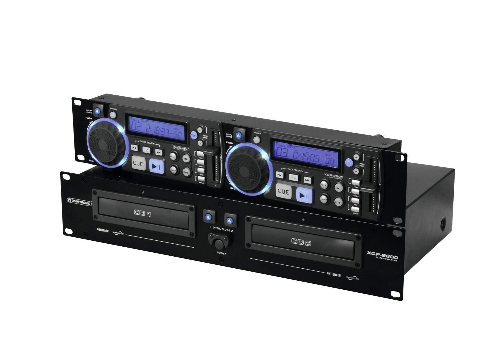 OMNITRONIC XCP-2800 Dual-CD-Player | 2 x 40 Sekunden Anti-Shock-Puffer | Nahtlose Loop/Reloop-Funktion