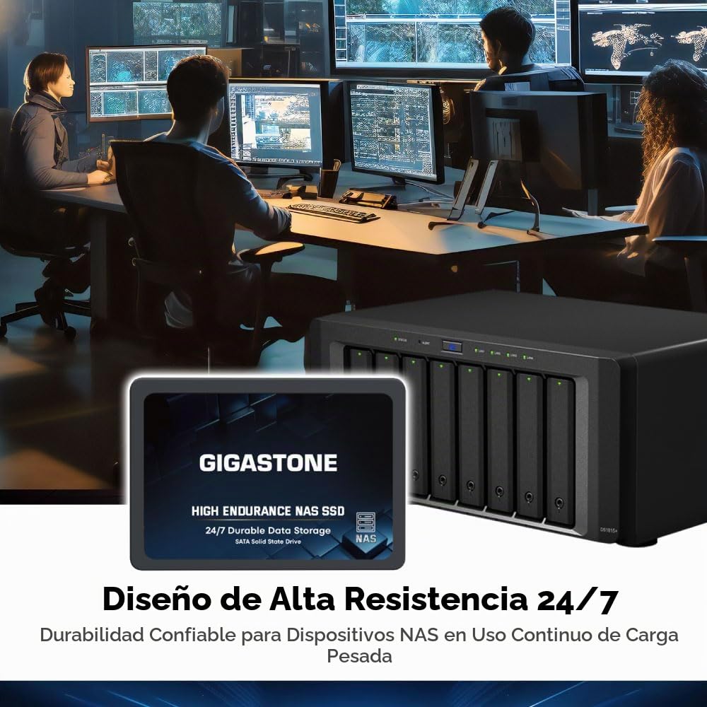 Gigastone Unidad SSD NAS de 4 TB (paquete de 2) 24/7 de alta resistencia RAID de almacenamiento de datos en red, almacenamiento conectado a la red, discos duros internos SATA de 2.5 pulgadas