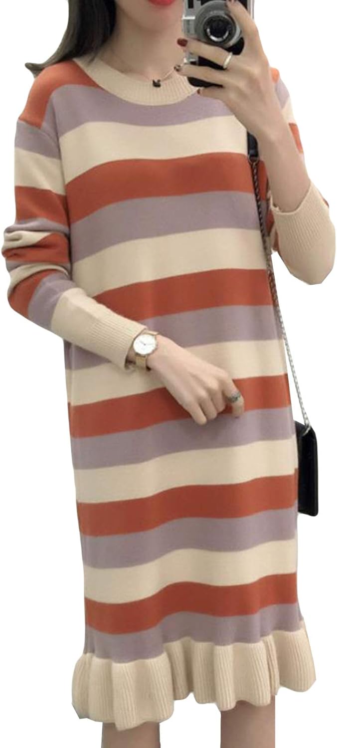 Baluote レディース ニット ワンピース チェック柄 セーター レディース 秋 冬 メリヤススカート ワンピース トップス 長袖 ニット Baluote レディース ニット ワンピース チェック柄 セーター レディース 秋 冬 メリヤススカート ワンピース トップス 長袖 ニット