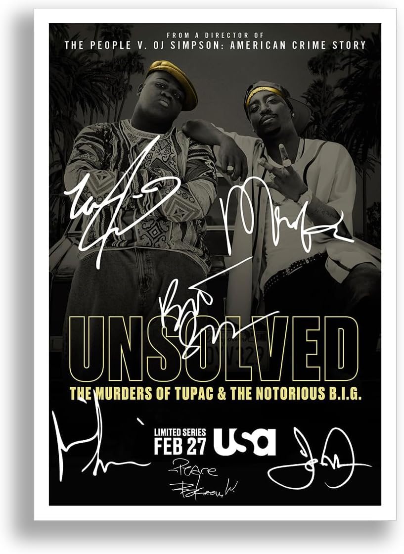 Memorabilia A4 Black Framed & Mounted Unsolved The Murders Of Tupac And Notorious B.i.g Cast Signed Autograph A4 Poster Photo Print Photograph Picture Tv Show Series Season Framed Dvd Boxset Gift (A4 Black Framed & Mounted)