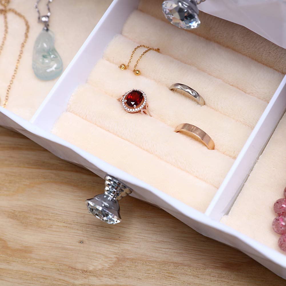 Beau Organisateur de Maquillage Présentoir Cosmétique Vanity de Grande Capacité pour Bijoux, Pinceaux de Maquillage, Rouges à Lèvres Hermétique, White