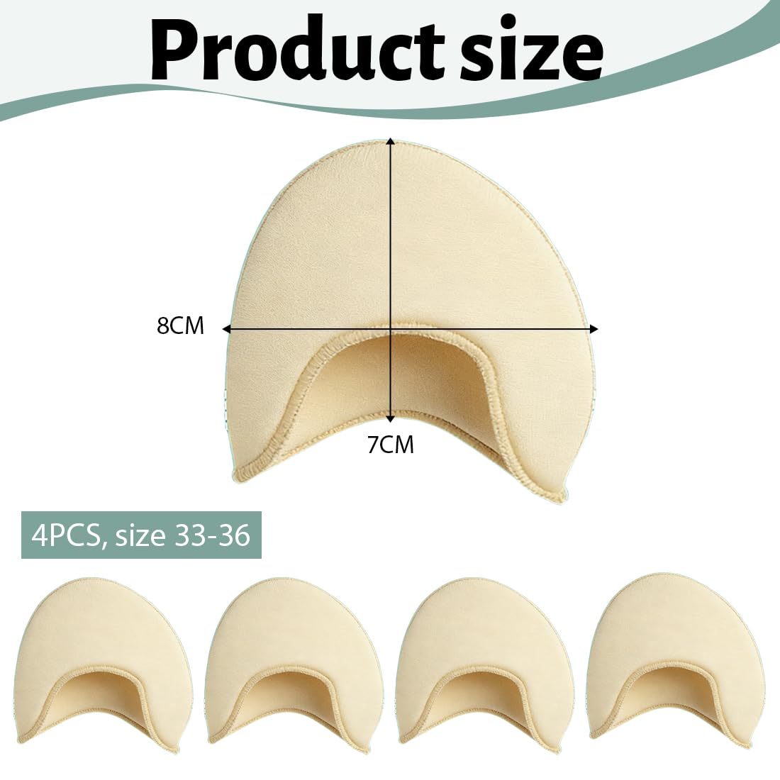 2 Pares Protector de Dedos para Ballet - Almohadillas para Zapatos de Punta, Suaves & Antirrozaduras, Talla 33-36, Ideal para Mujeres & Bailarinas