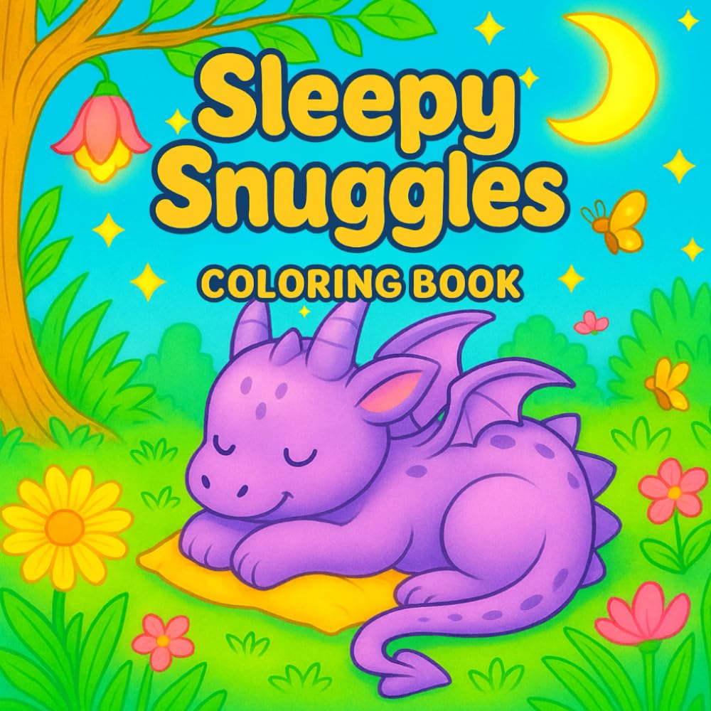 Sleepy Snuggles Coloring Book: Cozy Fantasy and Woodland Creatures, Bold Designs for Adults and Teens