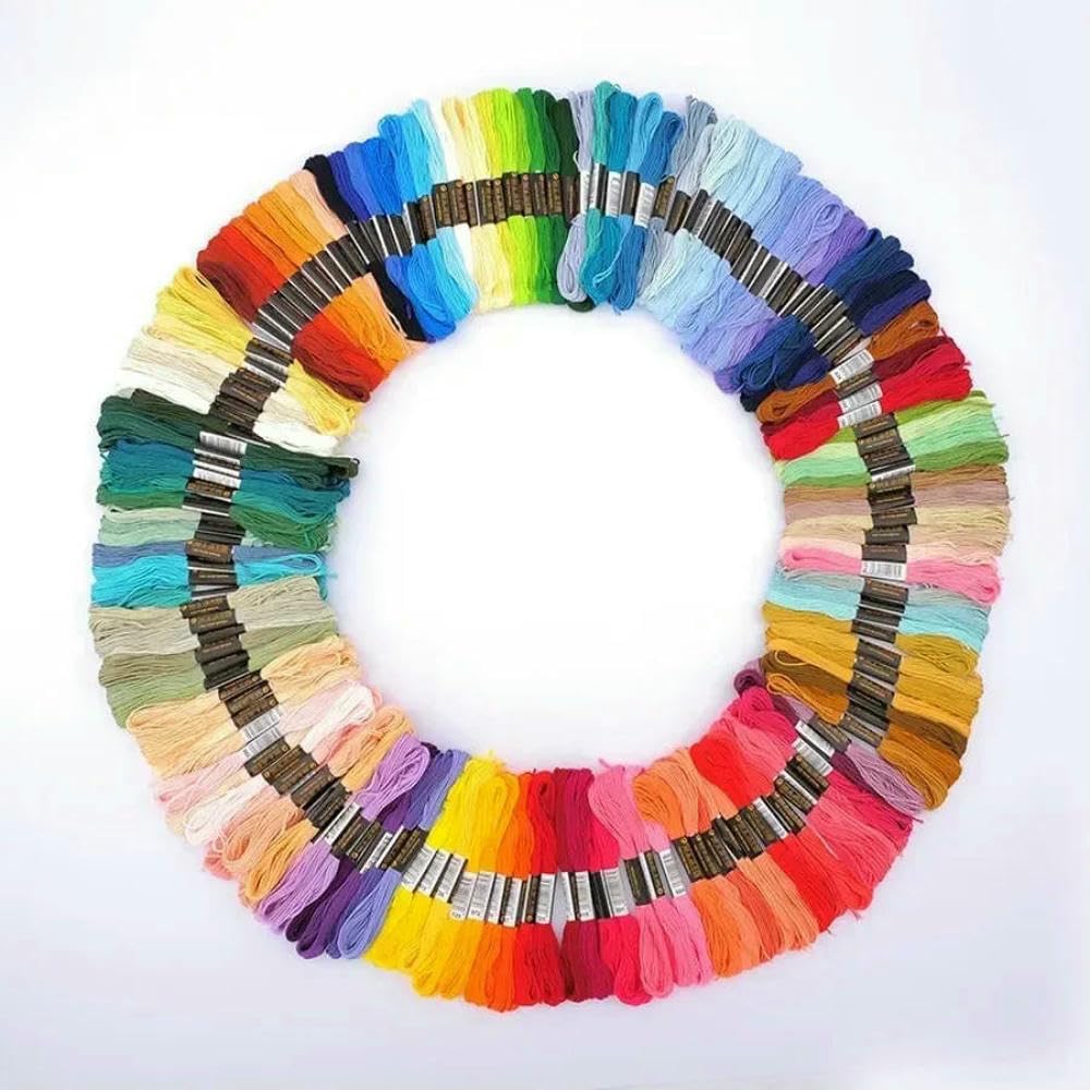 Kreuzstichgarn in 50/100/150/447 Farben – farbechtes Stickgarn zum Selbernähen, Handarbeiten, Basteln – Baumwollgarn