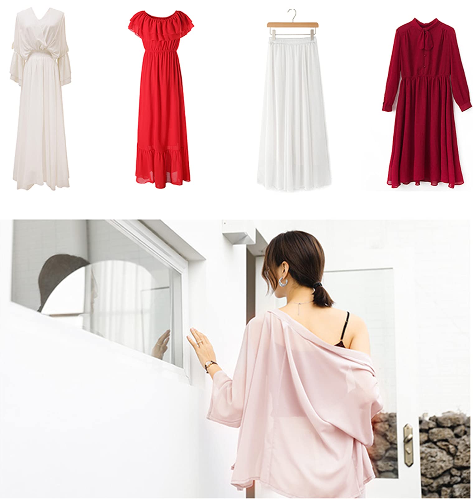 Tela de Chifón Diy Making Fabric 150 cm de Ancho Tela de Chifón Cortinas de Cinta de Chifón para la Decoración de Banquetes de Bodas Largas Mesas Al Aire Libre/Gris Claro/1,5 * 2M