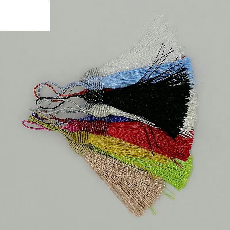 100 Stück/Los 14 cm Quasten für Vorhänge, DIY-Zubehör, Faden, Seidenquaste, Schmuckzubehör, Ohrringe, Zubehör, Quaste, 100 Stück, Weiß