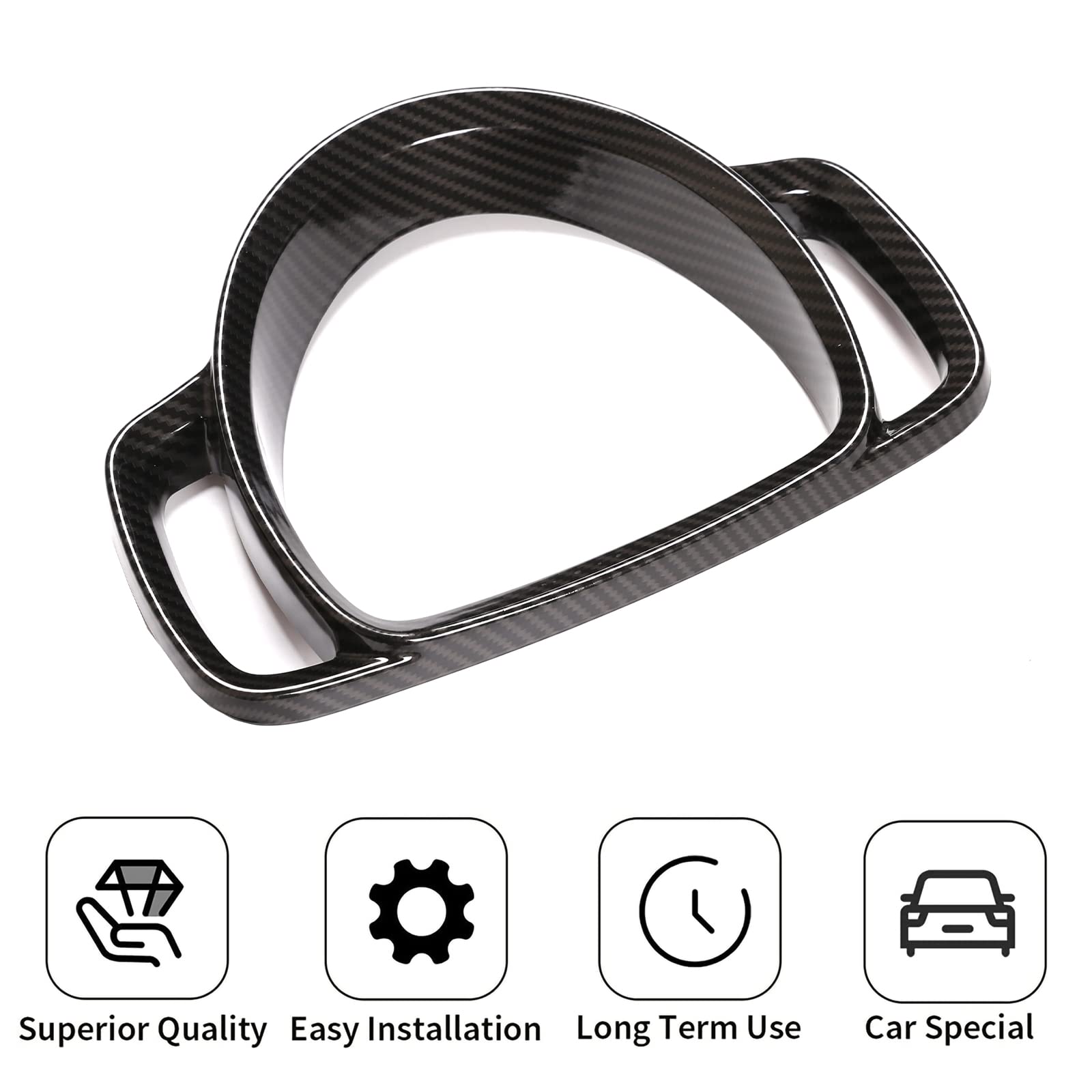 Anello decorativo del telaio del cruscotto in plastica ABS per Smart 451 Fortwo 2009-2015 interni (fibra di carbonio)