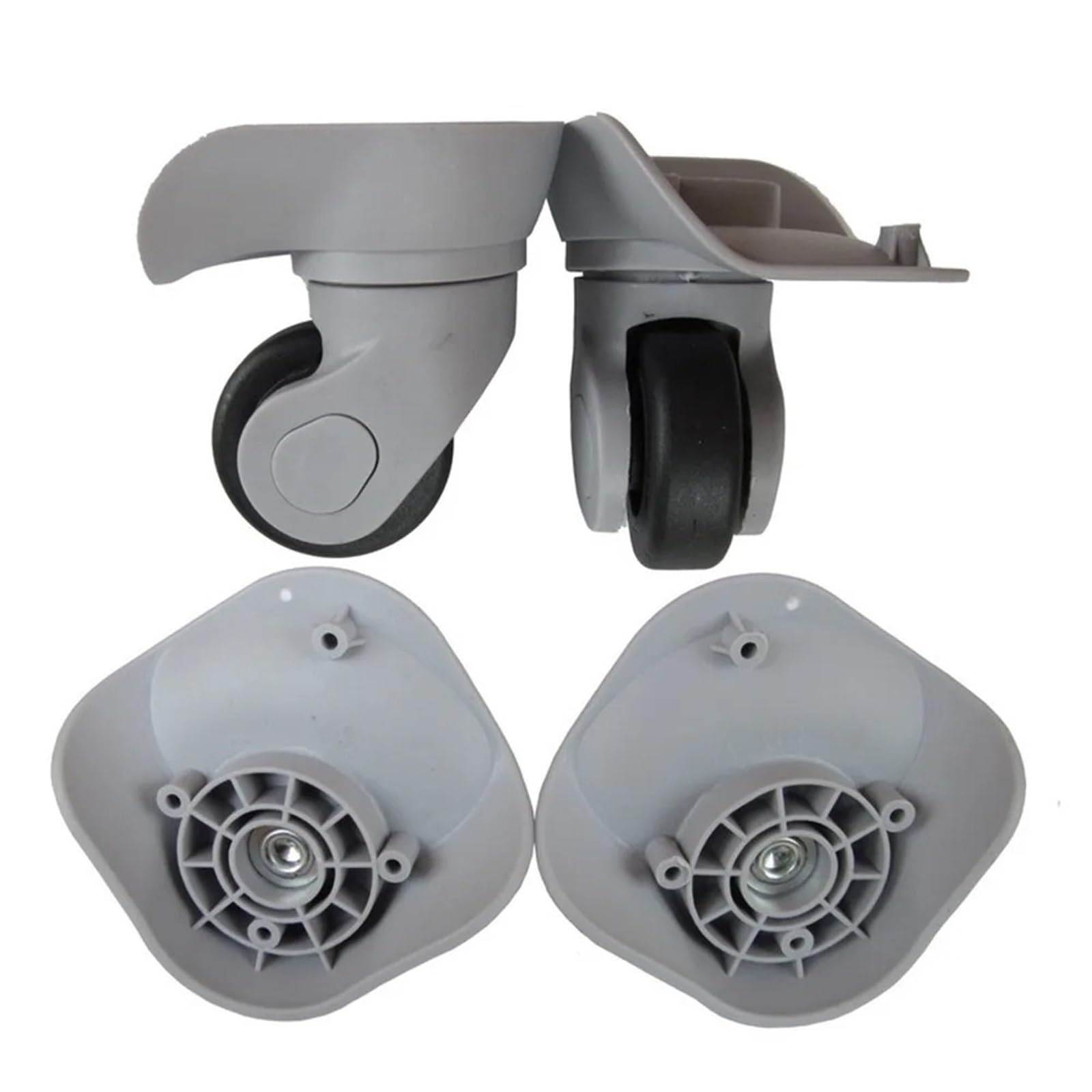 Janmobrian Grey Large Suitcase Wheels Replacement, Suitcase Wheels 3 Pair Replacement Luggage Wheels For Suitcases Silent Luggage Spinner Caster A08 Rubber Wheels Trolley Accessories(Grey Large)
