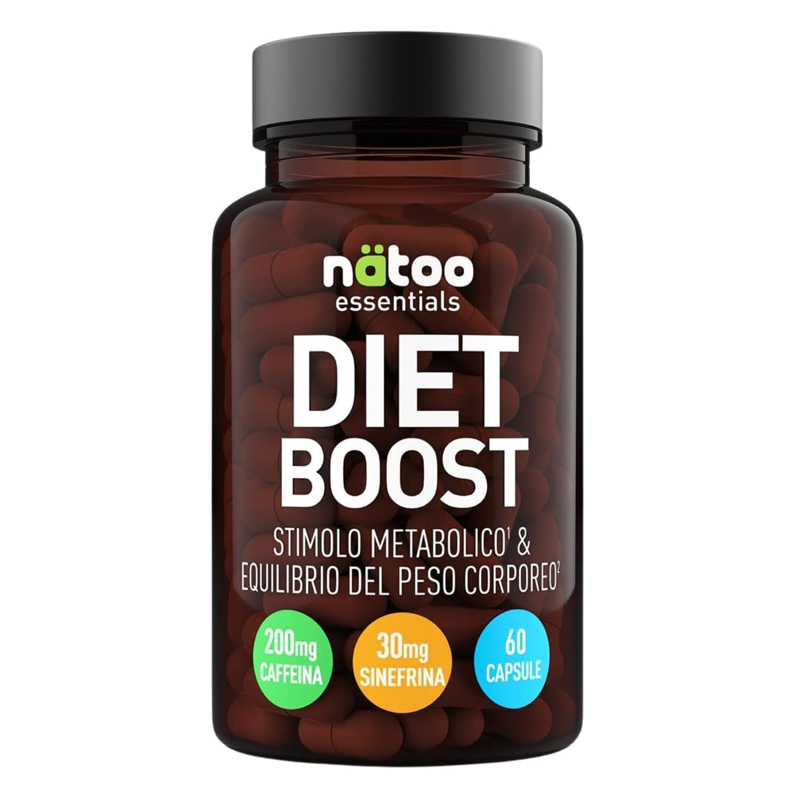 NÄTOO Diet Boost 60 capsule Termogenico Efficace - Stimola il Metabolismo e il Controllo del Peso Corporeo - Favorisce il Drenaggio dei Liquidi ed un Effetto Tonico