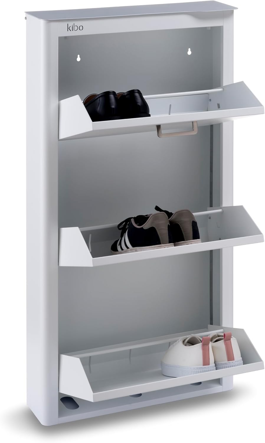 DON HIERRO – KIBO | 9 Pair Shoe Storage Organizer | Shoe Shelf for Closet Organization | Narrow Vertical Shoe Rack | Modern Shoe Cabinet for Closet Bathroom and Front Door Entrances | Made in Spain