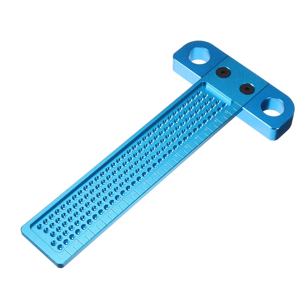 Alliage d'aluminium T-50/160 / 260Mm Positionnement des trous Règle de mesure métrique Marquage de précision T-Ruler Scriber Règle Outil de travail du bois - 160Mm