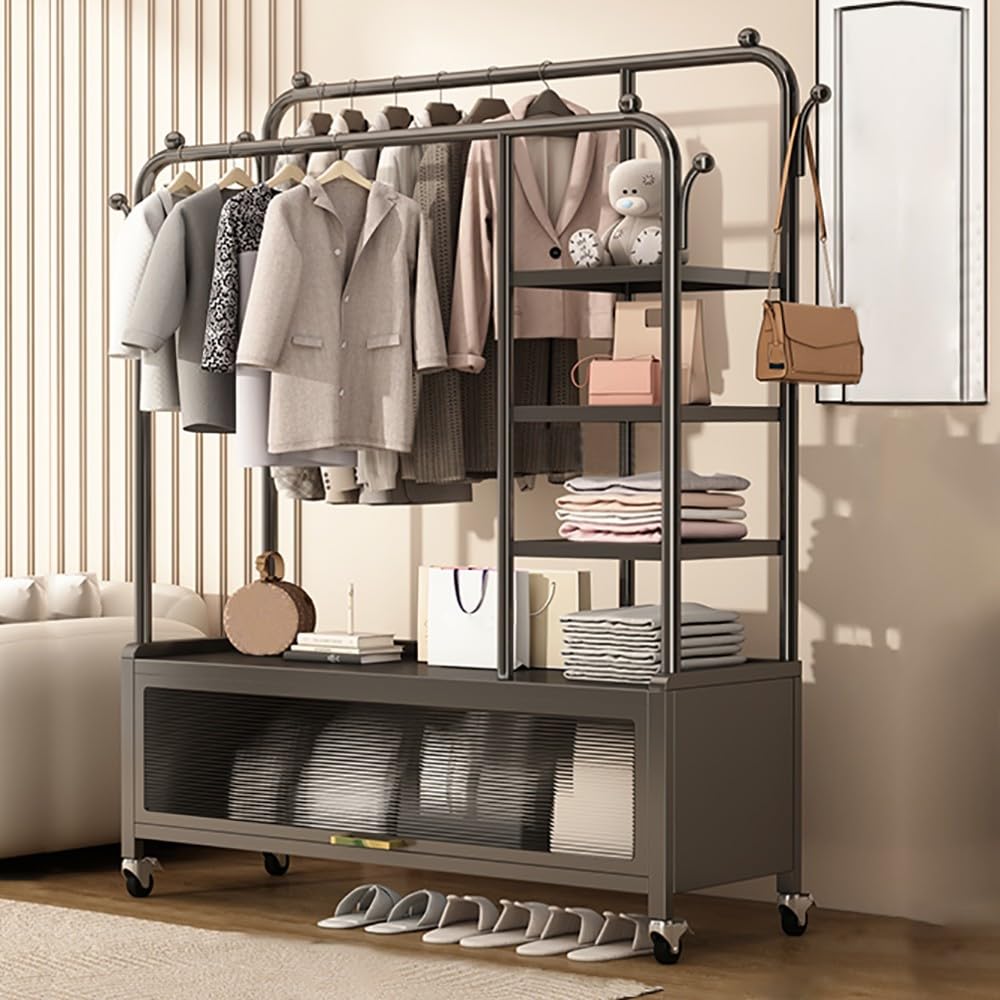 Hicoosee 6 Scatole Organizzatrici Pieghevoli Da 90L - Contenitori Per Armadio E Sottoletto, Grigio - Foto 11