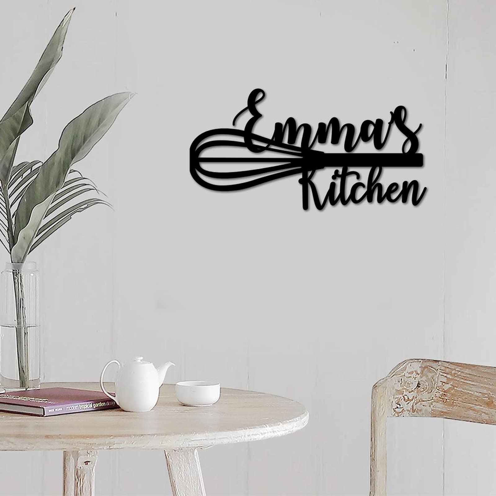 Letrero de metal personalizado para cocina, letrero de nombre de cocina, letrero de nombre de metal, decoración de casa de campo, regalo de inauguración de la casa, regalo de cocina para mamá, regalo