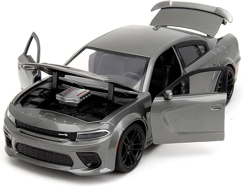 Miniatura 7 de Jada Toys - Fast and Furious Car Dodge Charger (124, Grey) - Model Car 2021 Dodge Charger SRT Hellcat from The Film Fast & Furious 10, Die Cast Car
