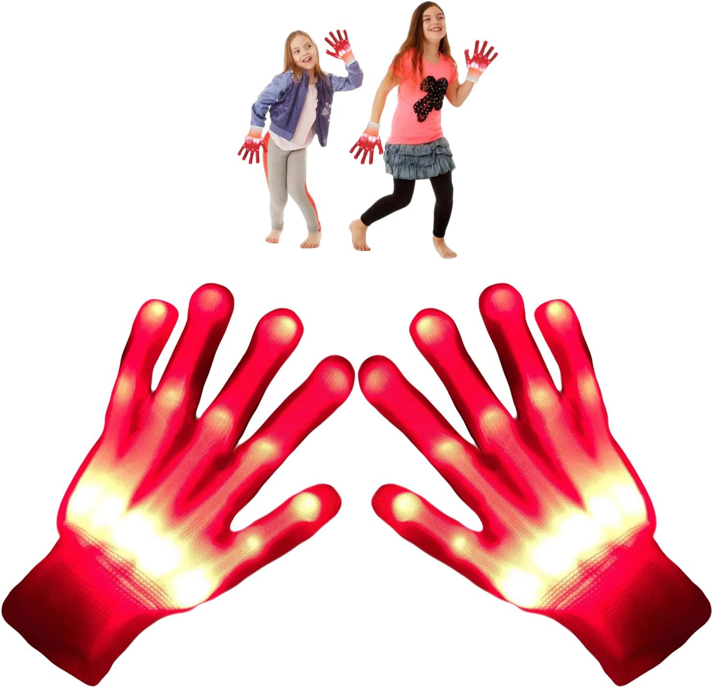 ONEREED Cool Toys Gifts Red LED Gloves,Rave Flashing Light