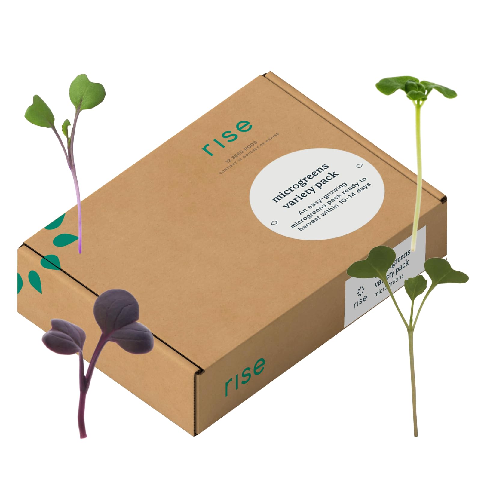 Rise Gardens Microgreens for Indoor Use, Easy to Use, Hydroponic, Eco Friendly Microgreens, Variety Pack (12 Pack)