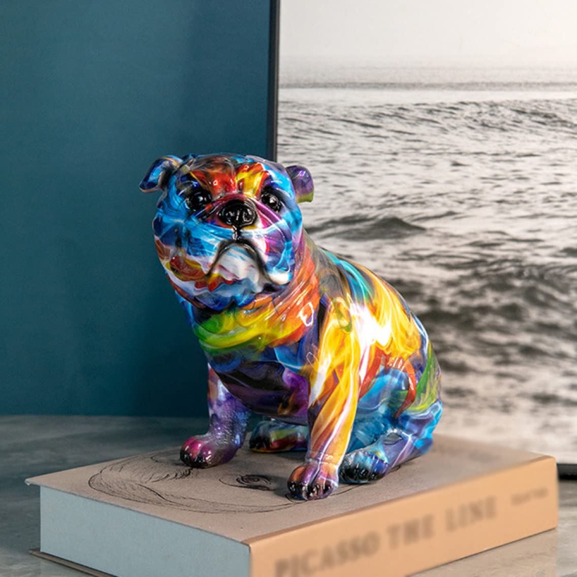 Amazon.co.jp: グラフィティ アート 犬の像 クリエイティブ カラフル  