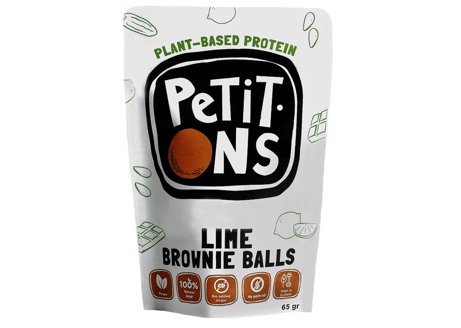 Plant-Based Snack Bolas De Fruta Cacao Y Lima 65 Gr Cura della persona e salute