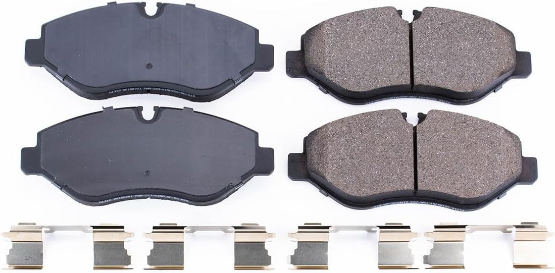 PowerStop Front Brake Pads For Dodge Sprinter 2500 2007-09 |Freightliner Sprinter 2500 2007-18 |Mercedes-Benz Metris 2016-23 - Z17 Ceramic Brake Pads With Installation Hardware, 17-1316