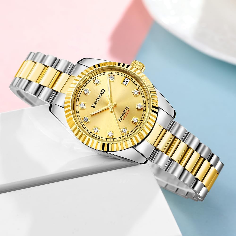 Classic Watch for Women with Crystal Accented and Solid Stainless Steel Band Ladies Dress Watch Water Resistant - Image 4
