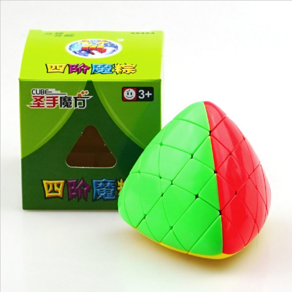 FunnyGoo Shengshou Mastermorphix 4x4 Magic Zongzi Cube Smooth Speed Twist Puzzle Cube Magic Cube Multicolor Stickerless + One Cube Stand