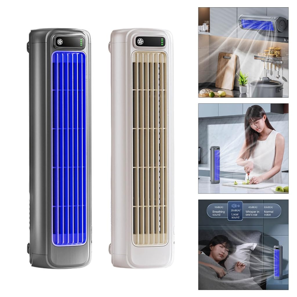 Ventilatore da tavolo silenzioso con velocità regolabile, ricaricabile, struttura ABS, adatto per uso multifunzionale in ufficio o a casa