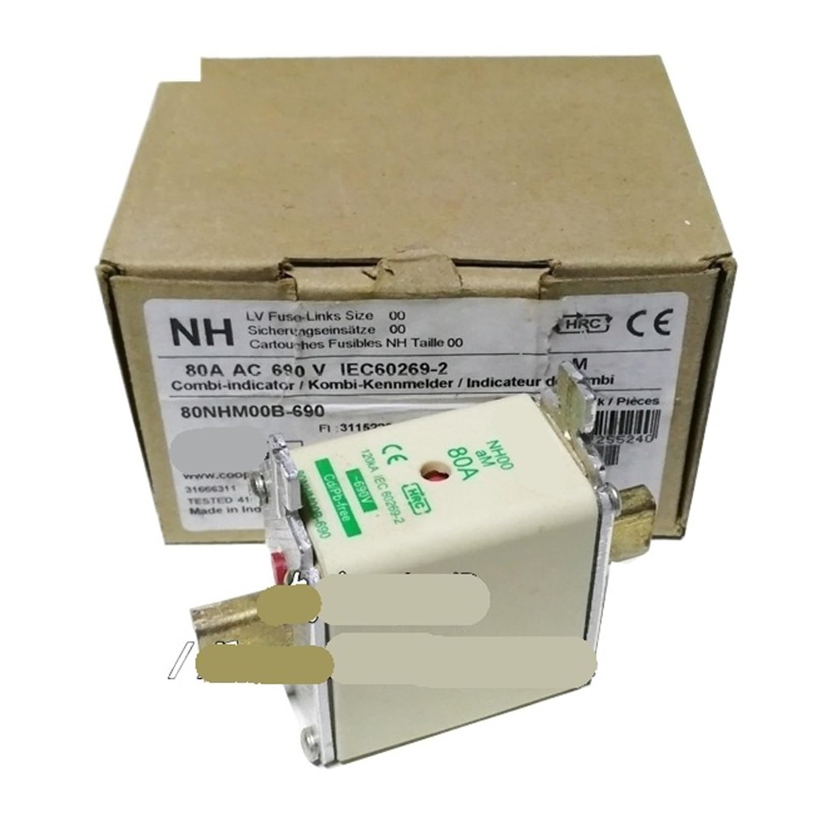 Fusible NH00 type couteau aM 690V 80A stop coupures intempestives au demarrage moteur 80NHM00B-690