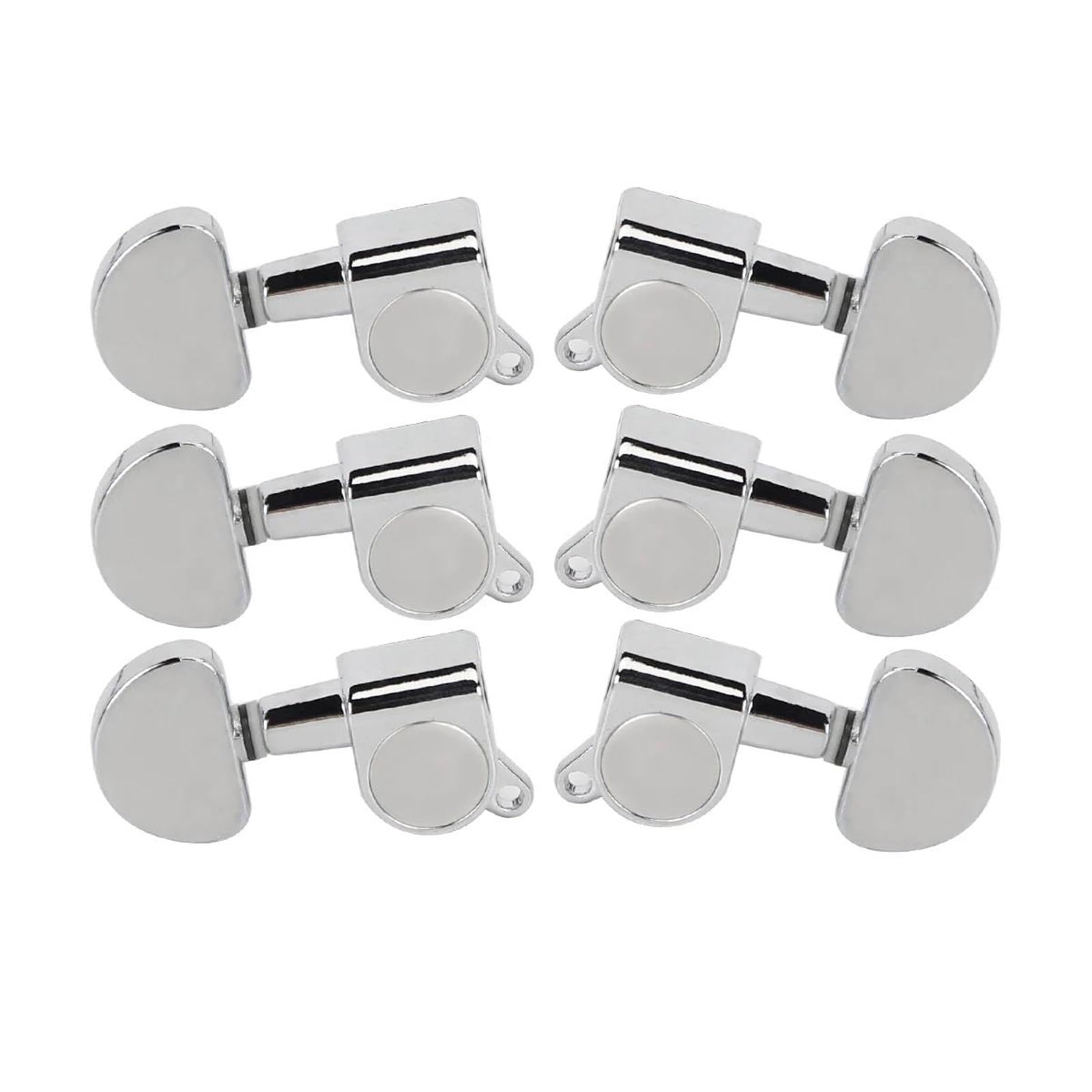 Lanzadores De Afinación Guitarra Acústica 3L3R (6 Sellados Cromados/negros) Clavijas Guitarra(Chrome)