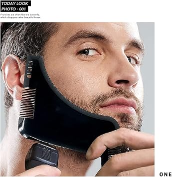 Beard Comb Beard Shaper Just for Men Beard Styling Template Shaping Tool for Facial Hair Hairline Perfect Symmetric Lines and Trim (2 PCS)