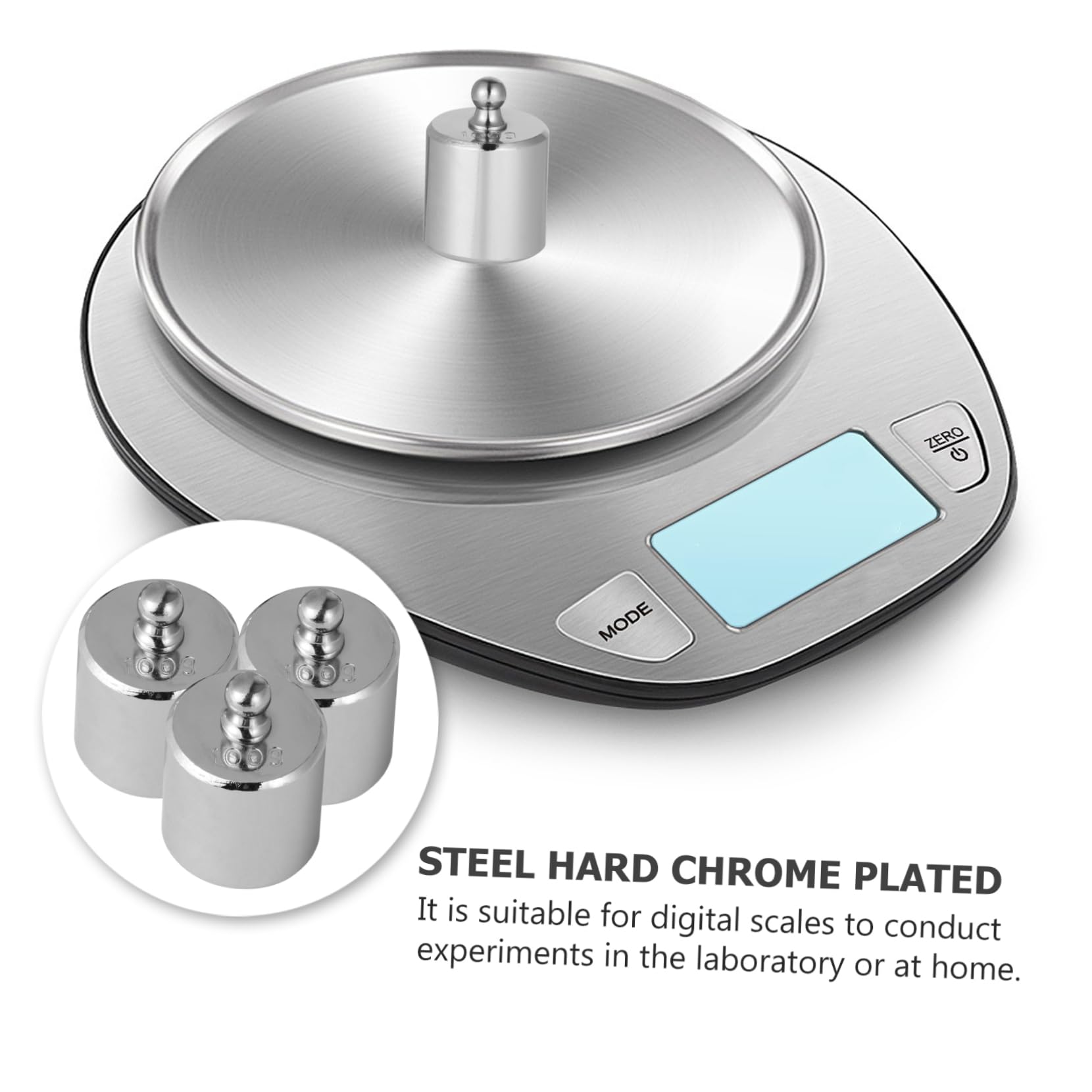 ULTECHNOVO Pesas De Calibración Cromadas De Acero 100 g M2 Estándar, Juego De 3 Piezas Para Balanza Electrónica, Instrumento Educativo y Uso En Laboratorio Científico