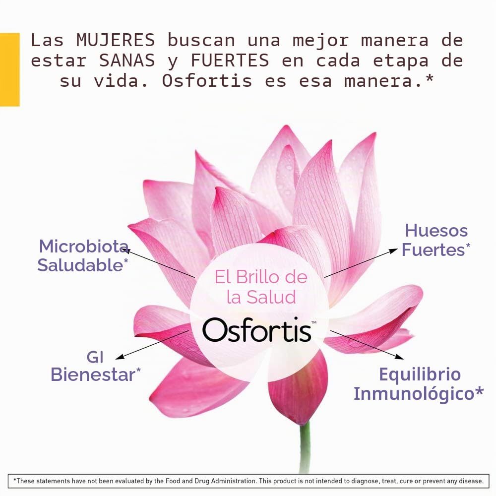 BioGaia Osfortis, Probiótico para mujeres para huesos fuertes, equilibrio inmunológico y bienestar gastrointestinal, contiene L. reuteri 6475, 60 cápsulas, 1 paquete