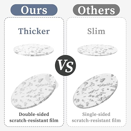 Miniatura 8 de 6 posavasos acrílicos de lámina dorada, posavasos estéticos acrílicos redondos transparentes con soporte, juego de posavasos acrílicos minimalistas