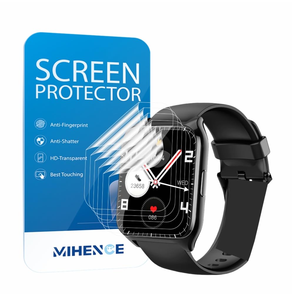 Screen Protector Compatible for aycy/DUSONLAP 1.85'' Smartwatch MT65, TPU HD Protective Film for MT65 1.85'' Smart Watch (6 PCS)