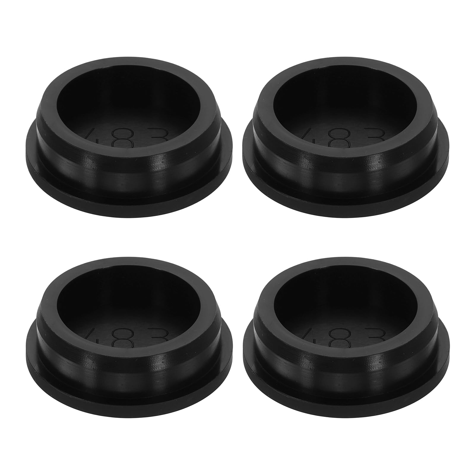 sourcing map 4Pcs Black Plug Holes, Waterproof Rubber Button Plug for 48mm / 1.9" Hole Bottles Pipes End Caps Round Sealing Plugs Flexible Rubber Stoppers