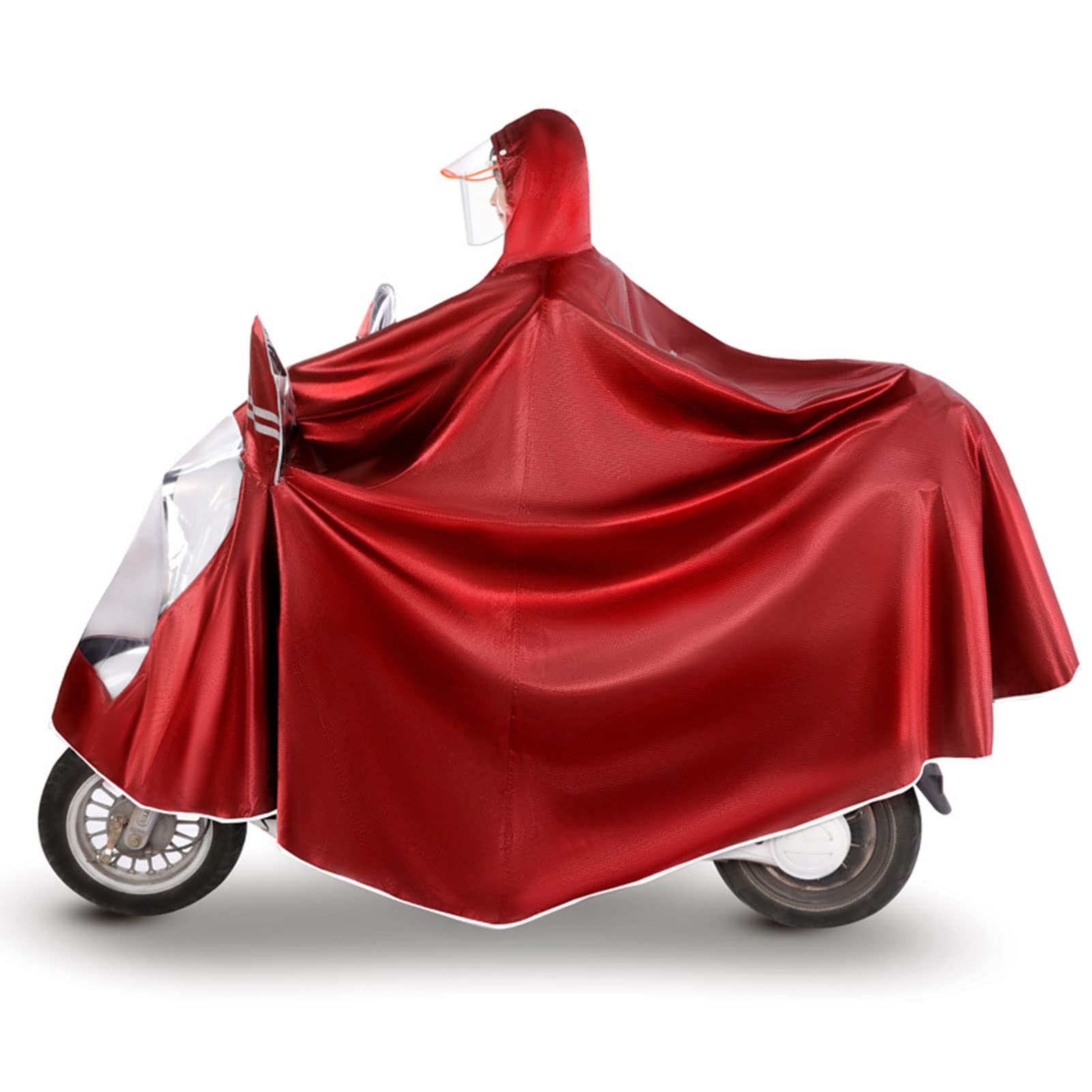 Funda para scooter de movilidad Chubasquero for bicicleta eléctrica, poncho de lluvia con capucha, impermeable, impermeable for ciclismo, resistente al viento, unisex, doble capa de lluvia, bicicleta