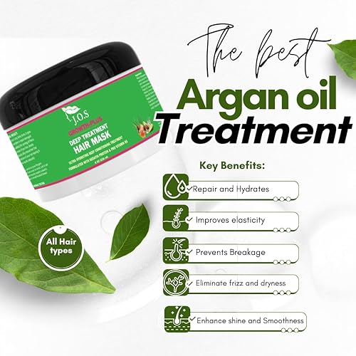 Miniatura 4 de J'Organic Solutions Máscara de acondicionador profundo de aceite de argán (para todo tipo de cabello con proteína de queratina y vitamina b5 y más)