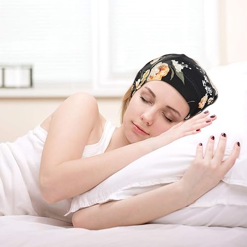 Miniatura 6 de Geyoga 4 piezas de gorro de satén de seda para mujeres durmiendo, gorro de dormir de doble capa, gorro de dormir holgado