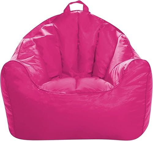 Posh Creations - Asiento cómodo y estructurado para salas de juegos y dormitorios, puff grande, silla Malibu, color rosa