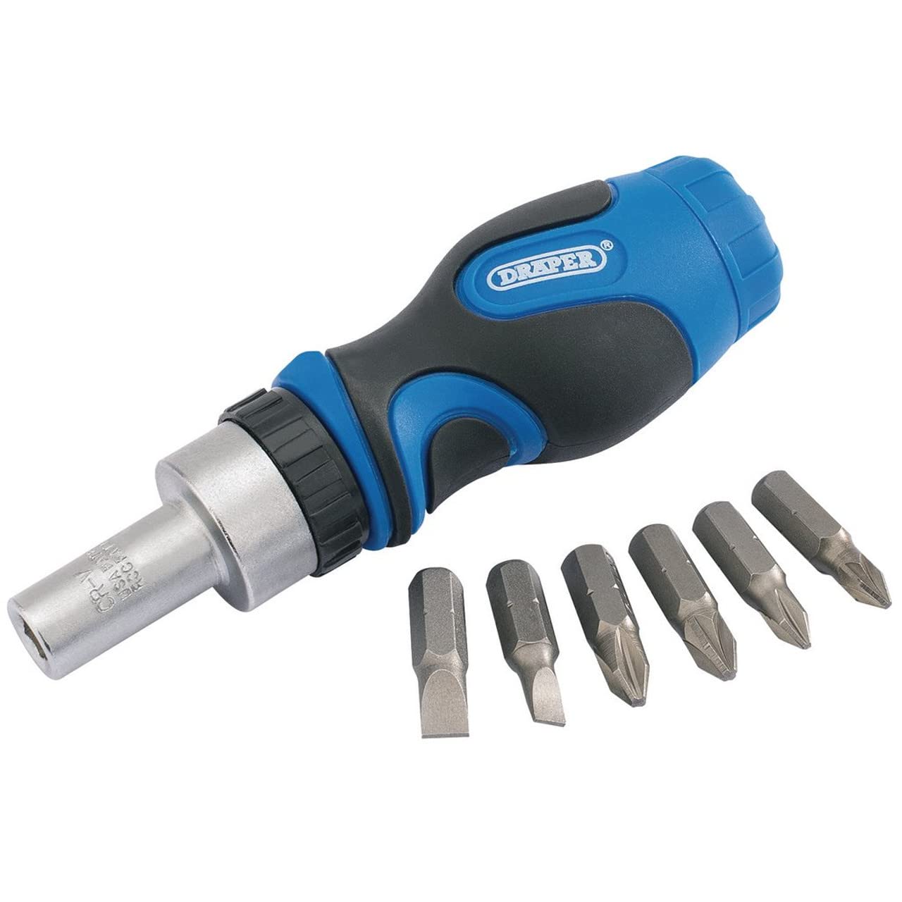 Draper 01050 Stubby Ratchet Screwdriver and Bit Set (7 Piece)