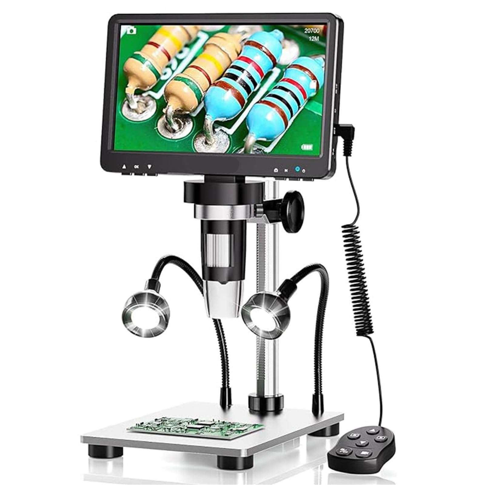 Digitales Mikroskop. Digitalmikroskop 7 Zoll 50X-1200X, HD-LCD, Stufenlos Tragbar
