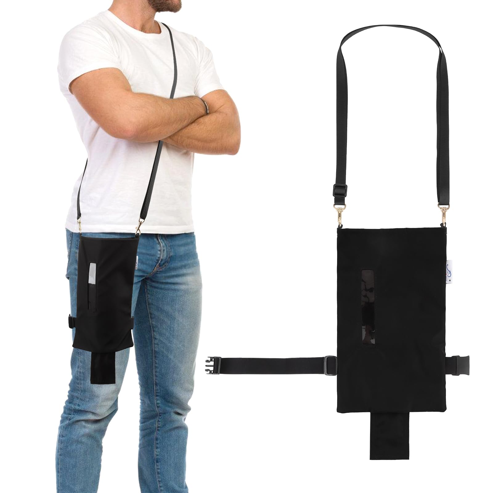 Soporte para bolsas de drenaje de orina, fundas de privacidad para sillas de ruedas, sillas Geri, rieles de cama, scooters, oculta la línea de catéter, bolsas de nefrostomía, ventana