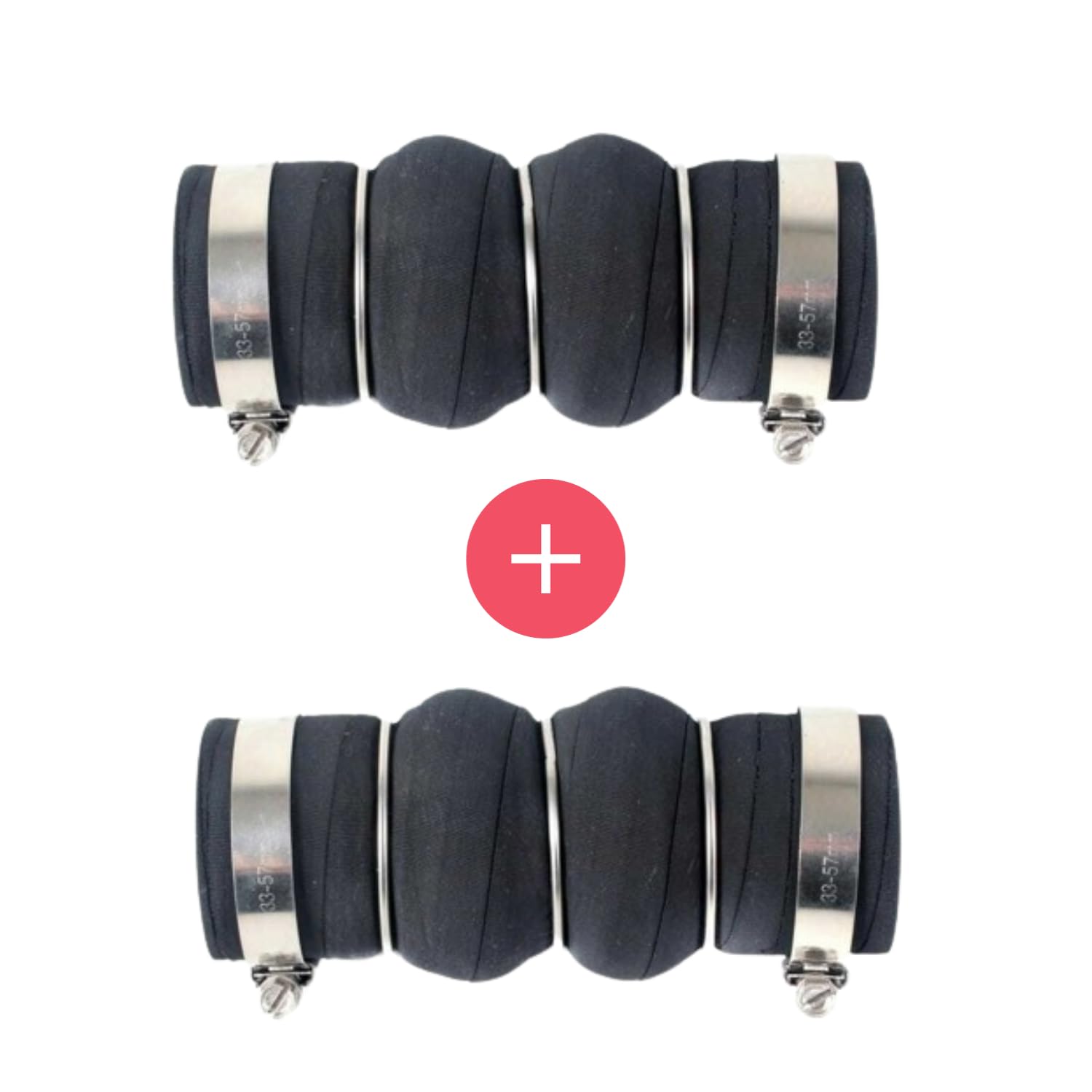 2x Durite de Turbo Tuyau d'Air Intercooler compatible pour Citroen Berlingo C2 C3 Picasso C4 C5 Jumpy Xsara Mini Peugeot 206 207 308 407 1007 3008 Expert Partner 1.6 HDI 1.6 D 9680356780 0382LW 0382LX