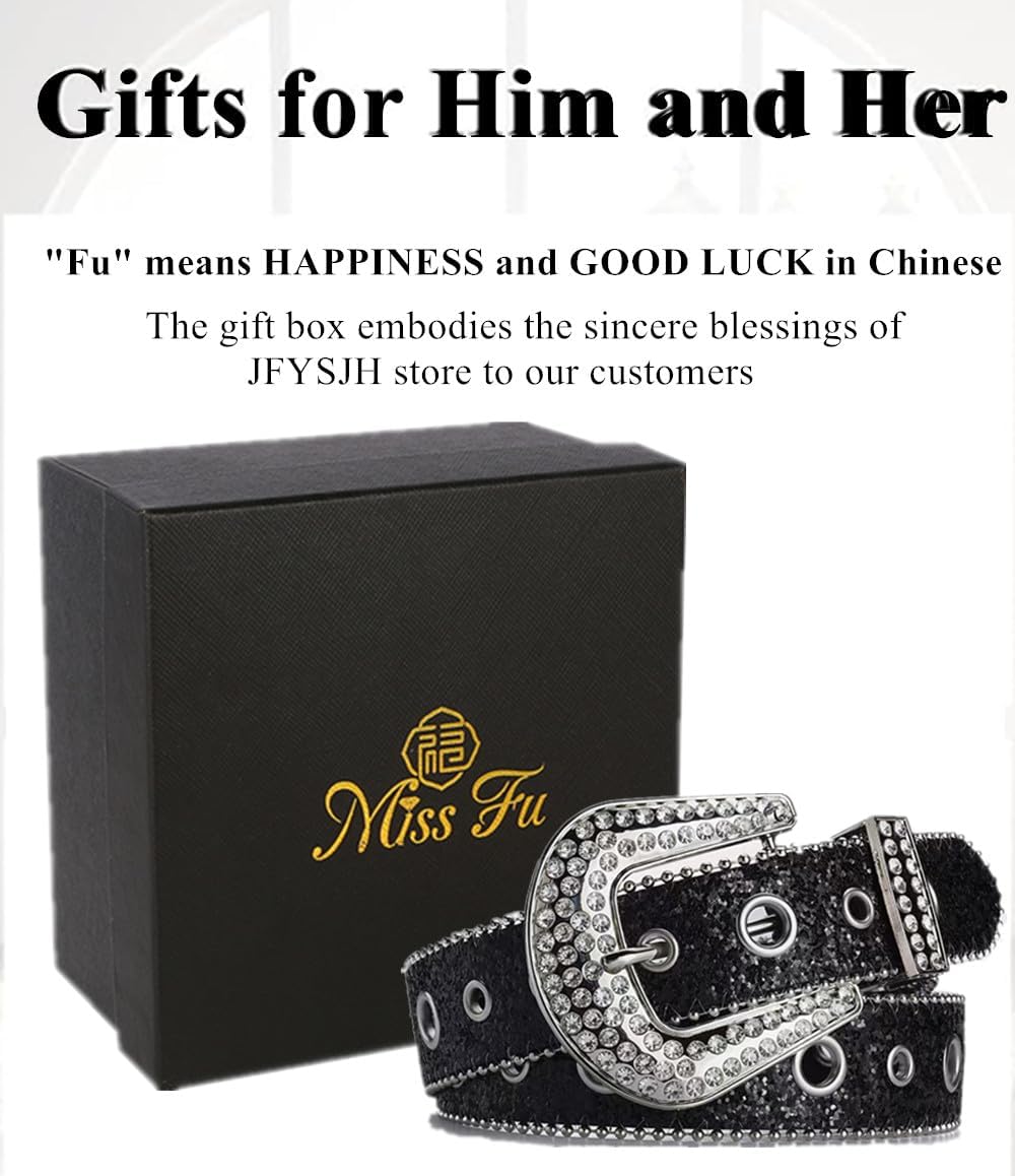 Women Men Rhinestone Belts BB Glitter Bling Western Cowgirl Cowboy Sparkly Studded Belt for Jeans Plus Size - Image 7