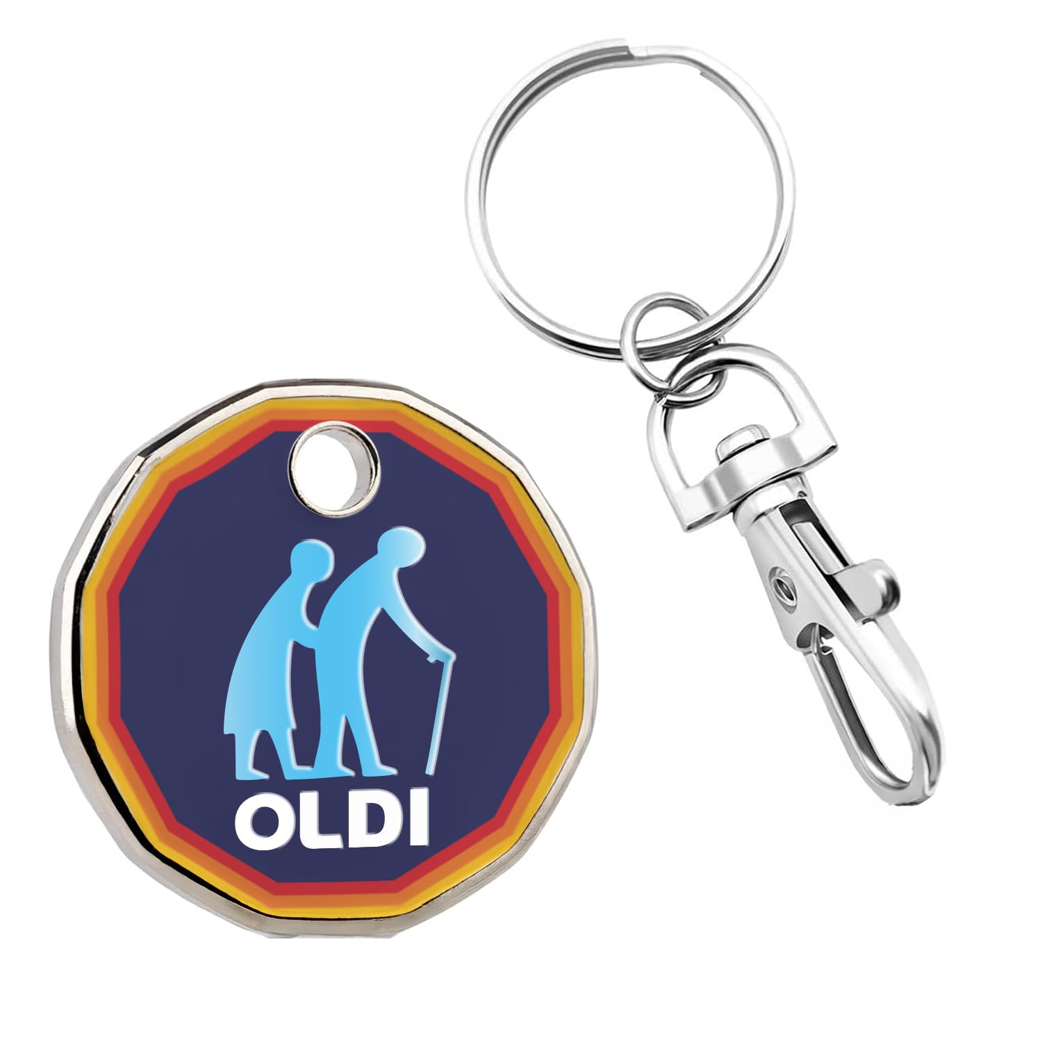 Sc Products Unisex Oldi Shopping Trolley Token Rude Gifts For Elderly People | Old Age Funny Keyring Joke Presents For Men Novelty Gifts For Women | Funny Stocking Fillers For Men Joke Gifts For Women