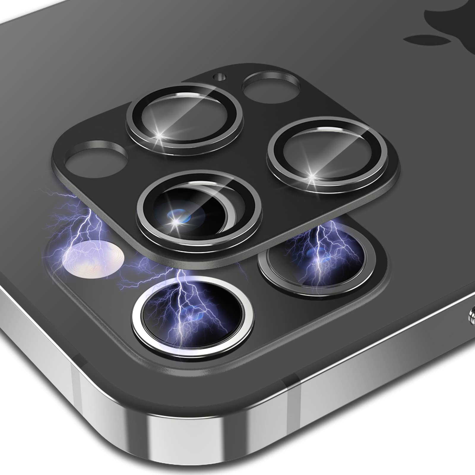 Rhidon for iPhone 14 Pro/iPhone 14 Pro Max Camera Lens Protector, HD Tempered Metal Glass Cover Screen Protector Film Accessories, Night Shooting Mode and Case Friendly (Space Black)