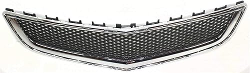 Miniatura 5 de Evan Fischer Rejilla de parachoques compatible con modelos Chevrolet Traverse LS y LT 2009-2012, carcasa cromada con inserto negro 20756061 GM1036120